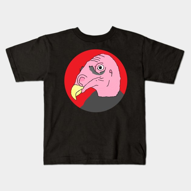 Turkey Vulture Cartoon Kids T-Shirt by RevolutionInPaint